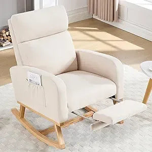 Rocking Chair Nursery with Foot Rest for Moms