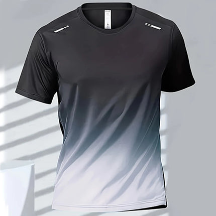 Men’s Quick-Dry Gradient Sports T-Shirt – Fitness, Running & Basketball Training Top