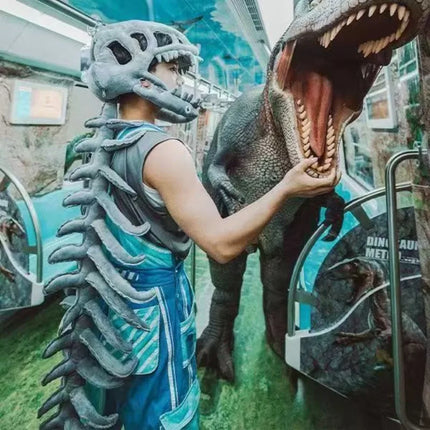 Realistic Dinosaur Skeleton Costume – Plush Cosplay Set