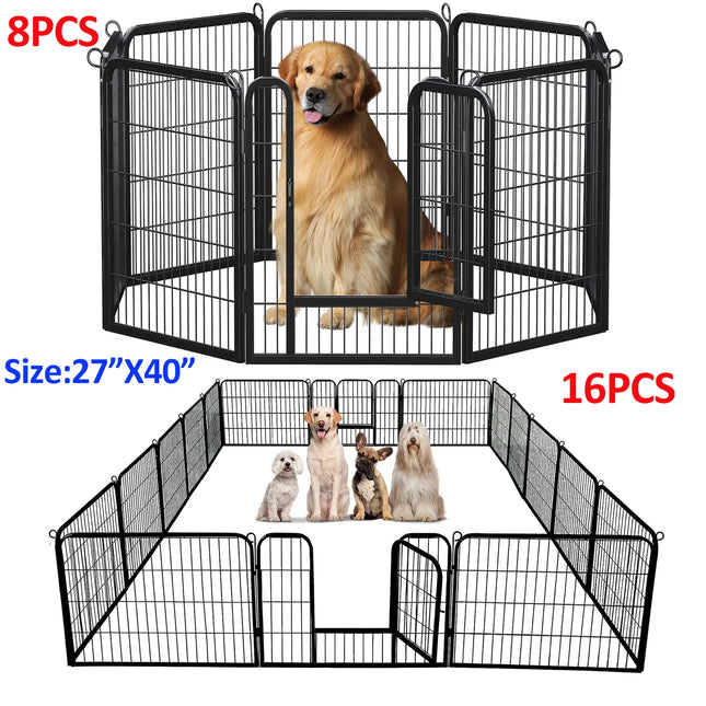 Foldable Metal Dog Playpen with Door – Heavy-Duty Indoor/Outdoor Pet Fence