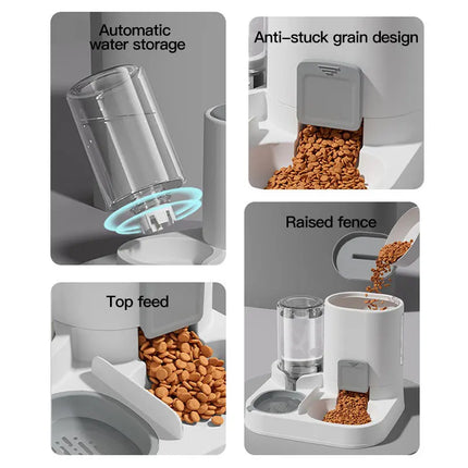 2-in-1 Cat Feeder & Water Dispenser – Spill-Proof Design