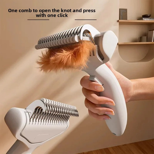 Self-Cleaning Pet Hair Remover Brush – Gentle Grooming & Dematting Comb for Dogs and Cats