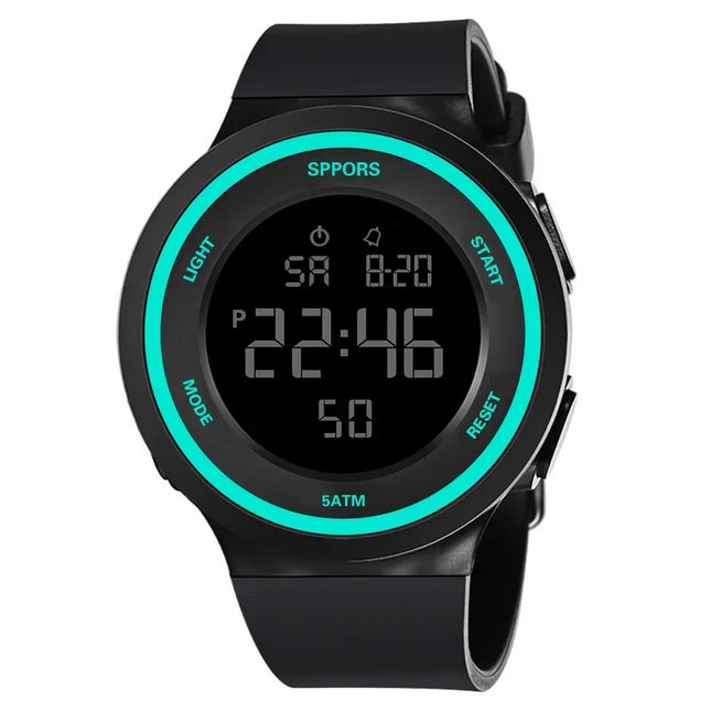 Men’s Waterproof Digital LED Sports Watch – Quartz Alarm Wristwatch