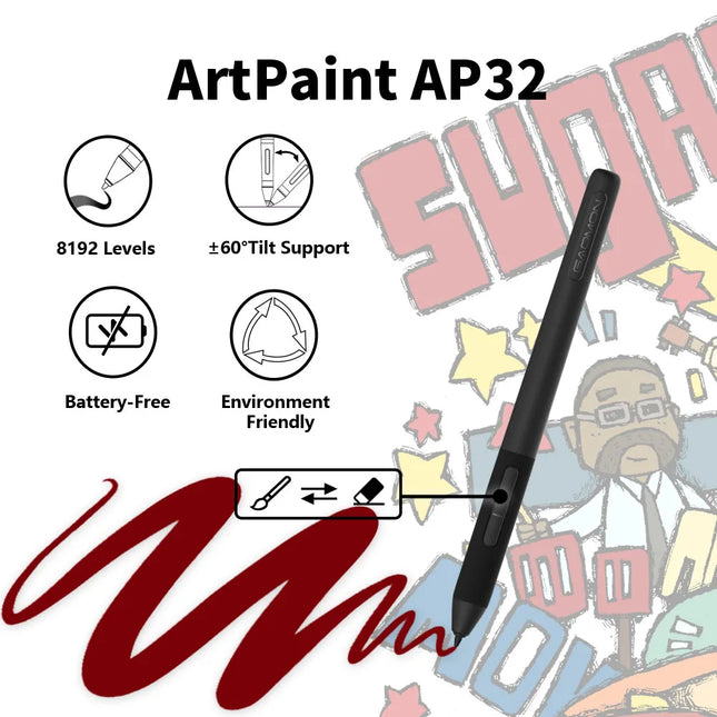 Professional 10x6.25" Digital Drawing Tablet with Tilt & Shortcut Keys