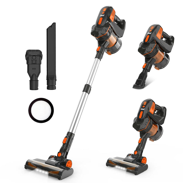 Cordless Vacuum Cleaner – Powerful Brushless Motor, Ultra-Quiet, Lightweight, Orange