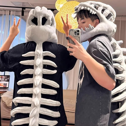 Realistic Dinosaur Skeleton Costume – Plush Cosplay Set