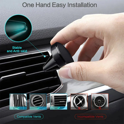 Magnetic Car Phone Holder – Air Vent Mount for All Smartphones