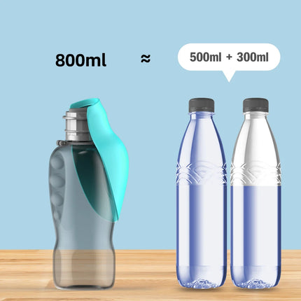 Portable 800ml Pet Water Bottle – Travel Drinking Dispenser for Dogs & Cats