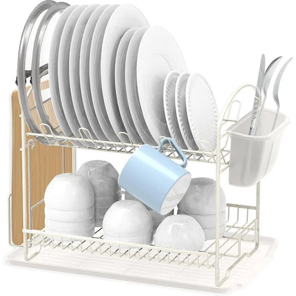 2-Tier Dish Rack with Drainboard