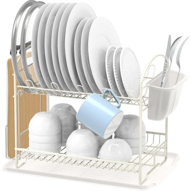 2-Tier Dish Rack with Drainboard