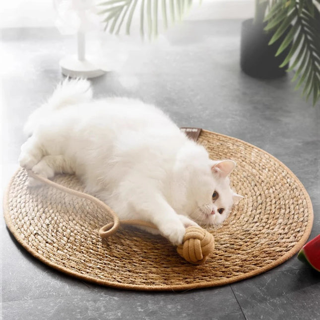 Rattan Cat Scratcher Mat – Durable Furniture Protector & Nail Care Pad